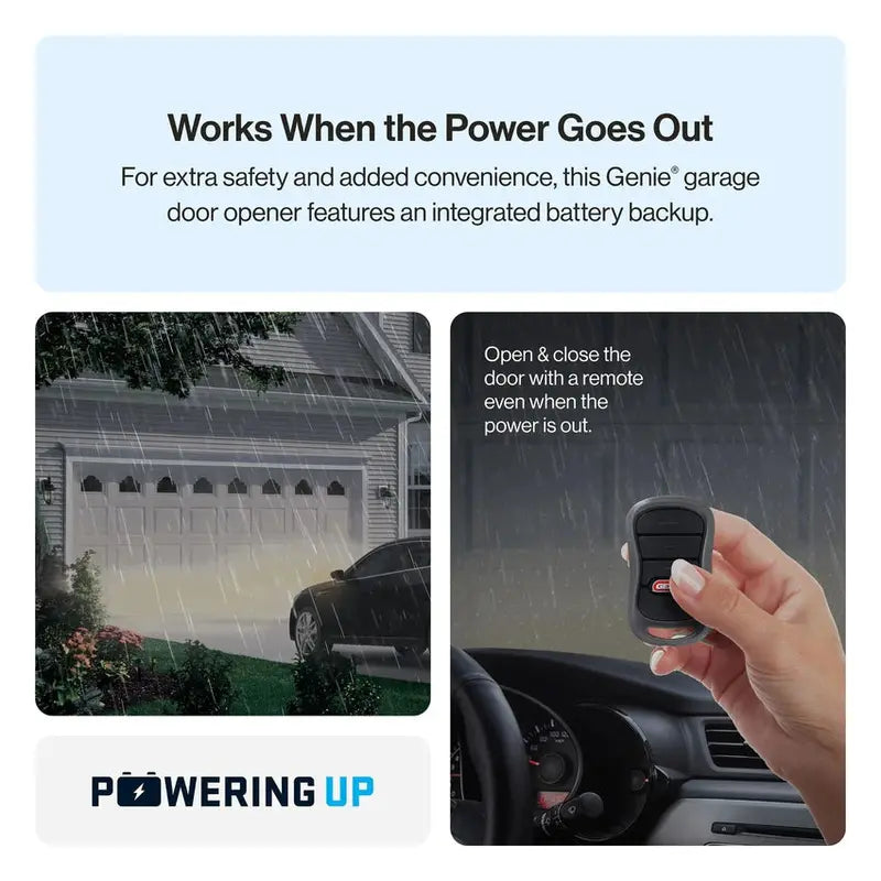 Heavy-Duty Chain-Drive Garage Door Opener  3/4 HP with Battery Backup, 750 lb Capacity