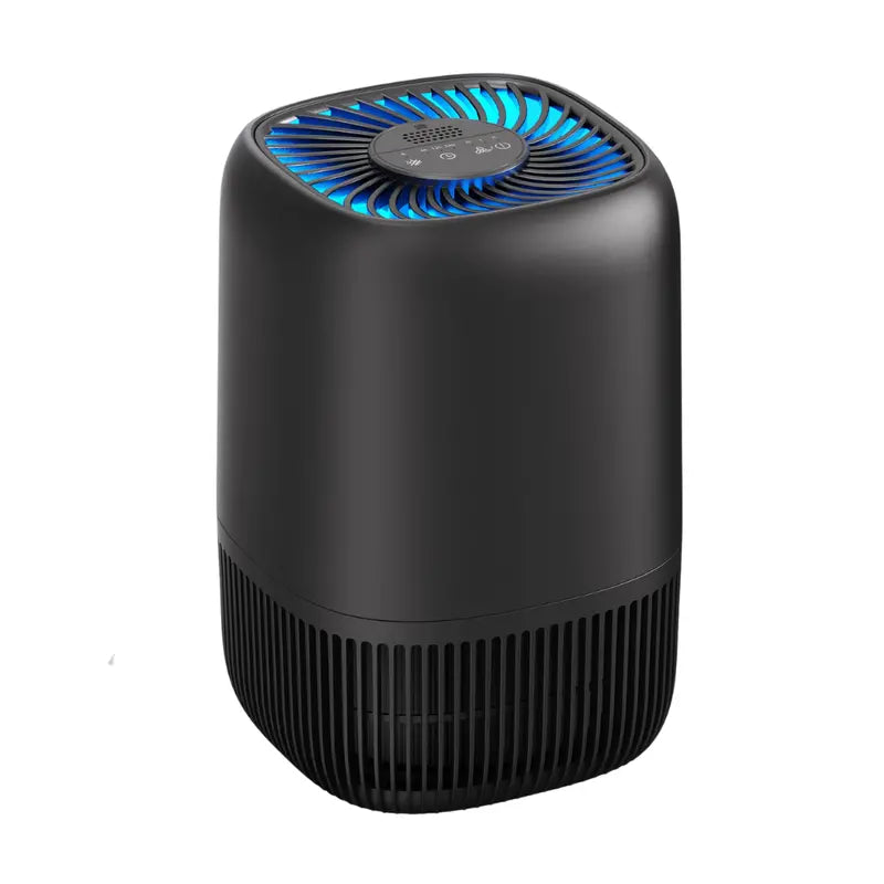 Compact Air Purifier with 360-Degree Air Intake, Touch Controls, and Quiet AC Operation