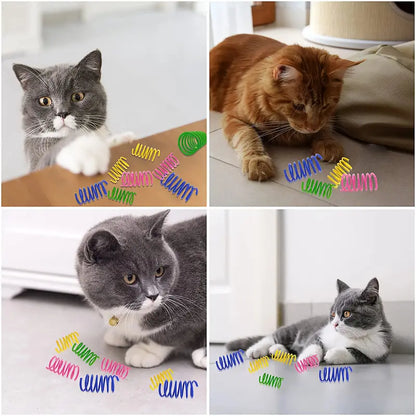 Durable Cat Spring Toy 30-Pack by [Brand Name]  Vibrant, Non-Toxic Plastic for Safe Play