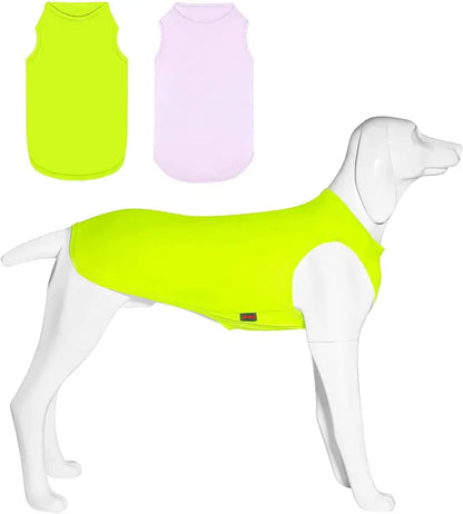 Kickred 2 Pack Dog Cooling Shirts, Ice Pet Vest Dog Clothes for Instant Cooling, Ultra Lightweight Breathable Sleeveless T-Shirts for Large Dogs Boy Girl, M