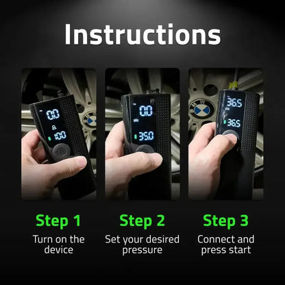 Airmoto Portable Tire Inflator  Digital Air Compressor for Cars with Precision Pressure Gauge