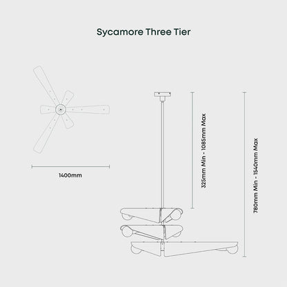 Sycamore Chandelier 3 Tiers in Dusk Pink
