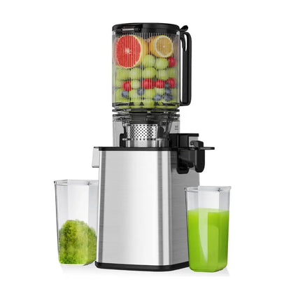 Low-Speed Cold Press Juicer (400W, 50 RPM) with Reverse Function & Safety Lid Lock