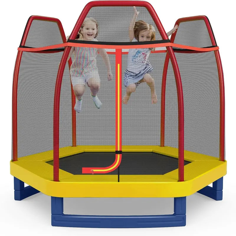 7-Foot ASTM-Certified Trampoline for Indoor & Outdoor Play