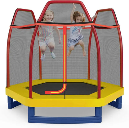 7-Foot ASTM-Certified Trampoline for Indoor & Outdoor Play