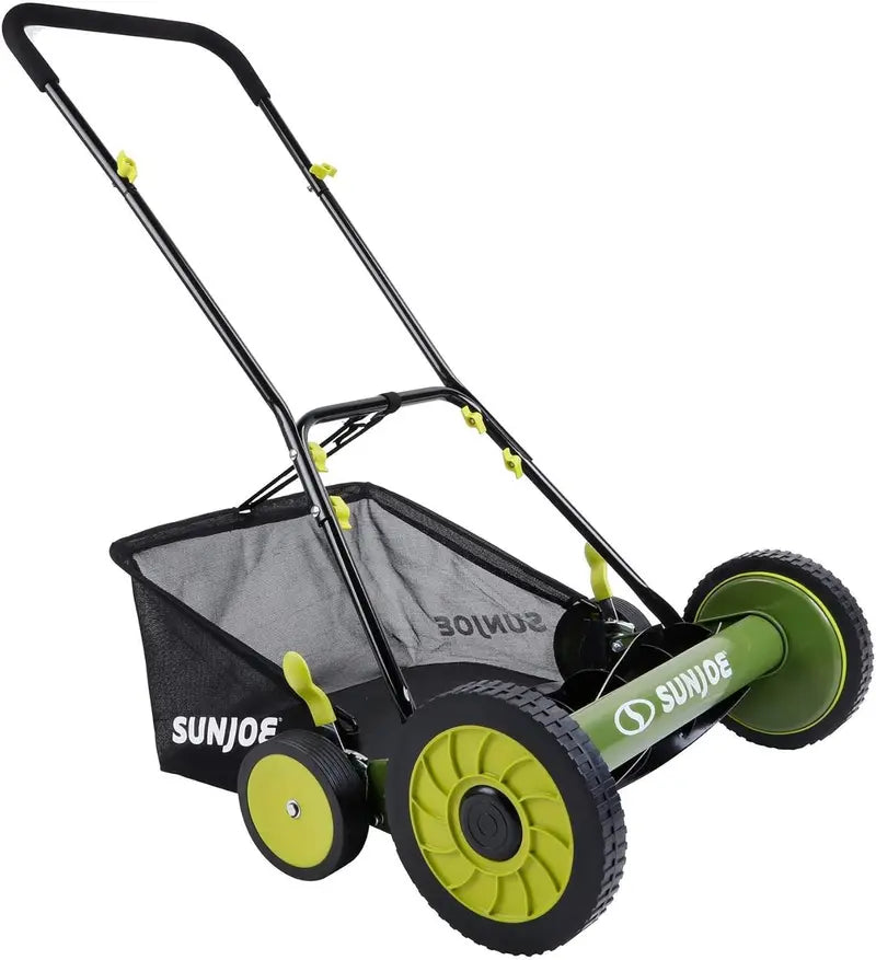 18-Inch Manual Reel Lawn Mower with Grass Catcher  Eco-Friendly, Quiet, and Low-Maintenance Push Mower
