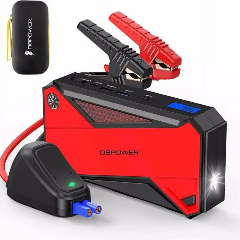 Peak 1600A Portable Car Jump Starter  18000mAh, LCD Display, Smart Clamps, Diesel/Gas Compatible