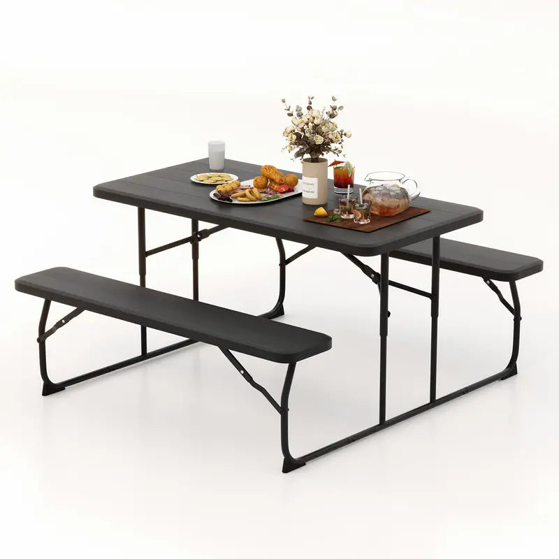 Collapsible Picnic Table with Integrated Benches