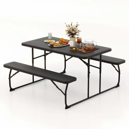 Collapsible Picnic Table with Integrated Benches