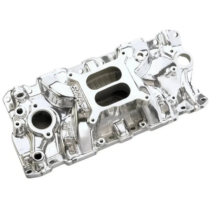 Polished Aluminum Intake Manifold  Universal Fit Performance Upgrade for Small-Block Engines (Model 27011)