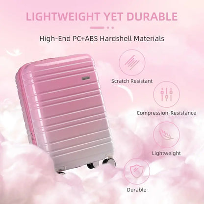 6-Piece Expandable Rolling Luggage Set  Lightweight Hardshell Suitcases with Smooth-Spinning Wheels & Modular Packing Options