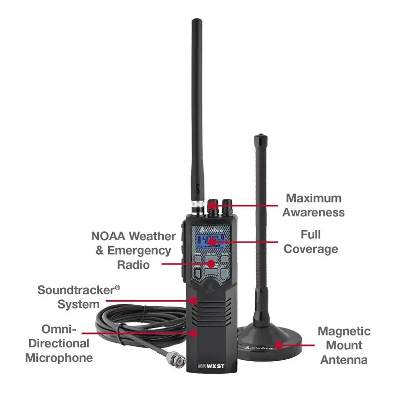 Cobra HHRT50 Road Trip CB Radio  Handheld 2-Way Emergency Communication Device