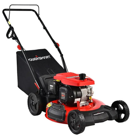 PowerSmart 209CC Gas Push Lawn Mower DB2194PH, 21-Inch, 3-in-1 Function, 8″ Rear Wheels