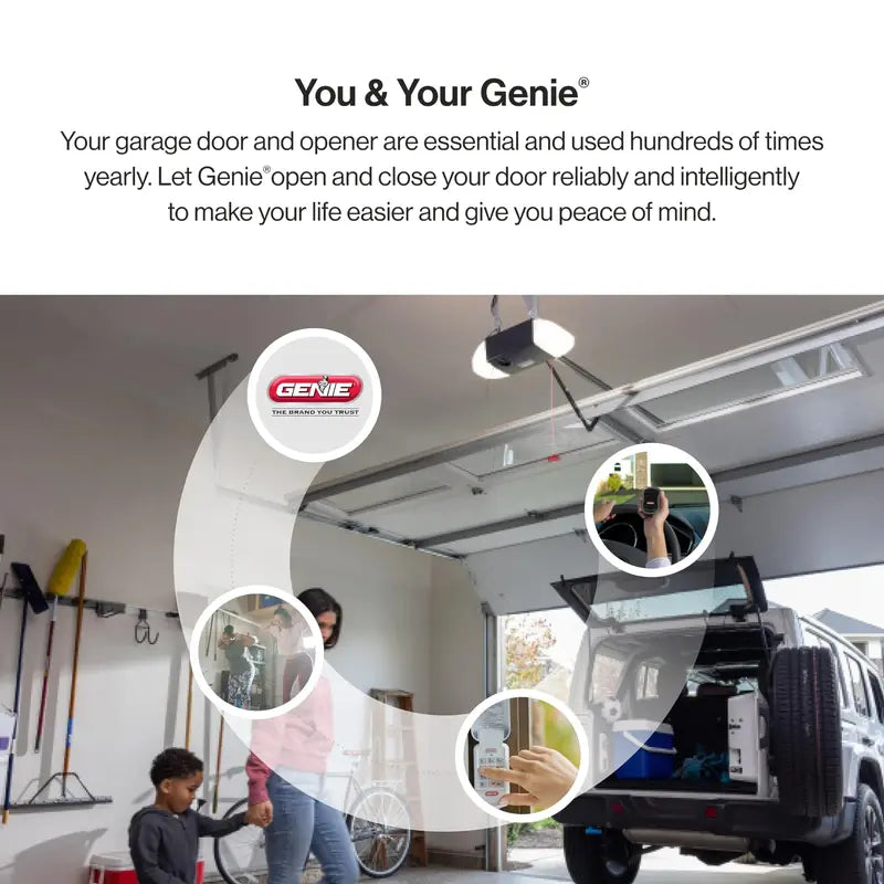 Genie Chain Drive 550 Garage Door Opener, Heavy-Duty, Easy Install, HomeLink Compatible, Includes Remotes & Keypad