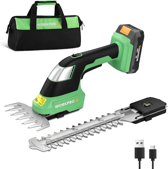 WORKPROX 20V 2-in-1 Cordless Grass Shear & Shrub Trimmer  Compact, Lightweight Landscape Tool