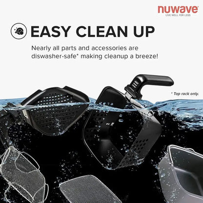 Nuwave Brio 15.5Qt Air Fryer Oven  1800W Rapid Reheating, Baking & Dehydrating with 50°425°F Range