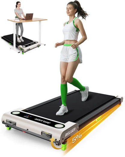 Akluer Compact Under-Desk Treadmill  2.5 HP Inclined Walking Pad with Remote, LED Display & Space-Saving Design