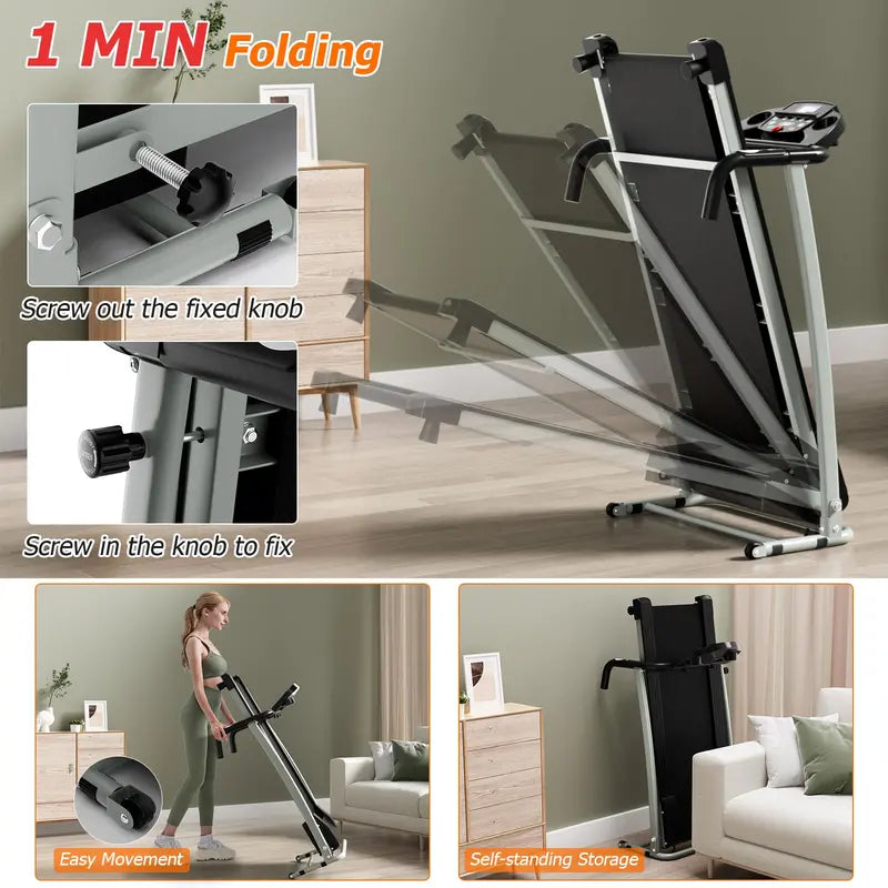 Compact Foldable Treadmill for Small-Space Home Workouts