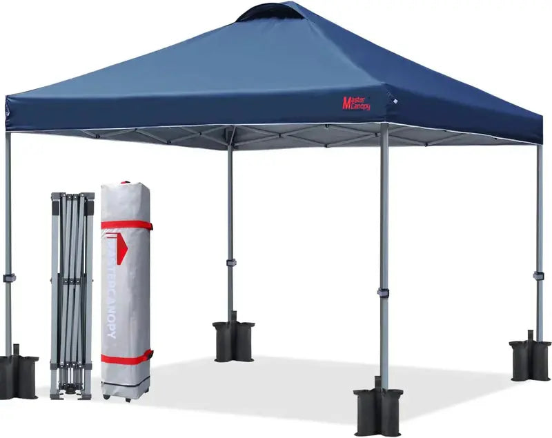 10×10 Black Pop-Up Canopy Tent  Durable Instant Shelter with Roller Bag for Transport
