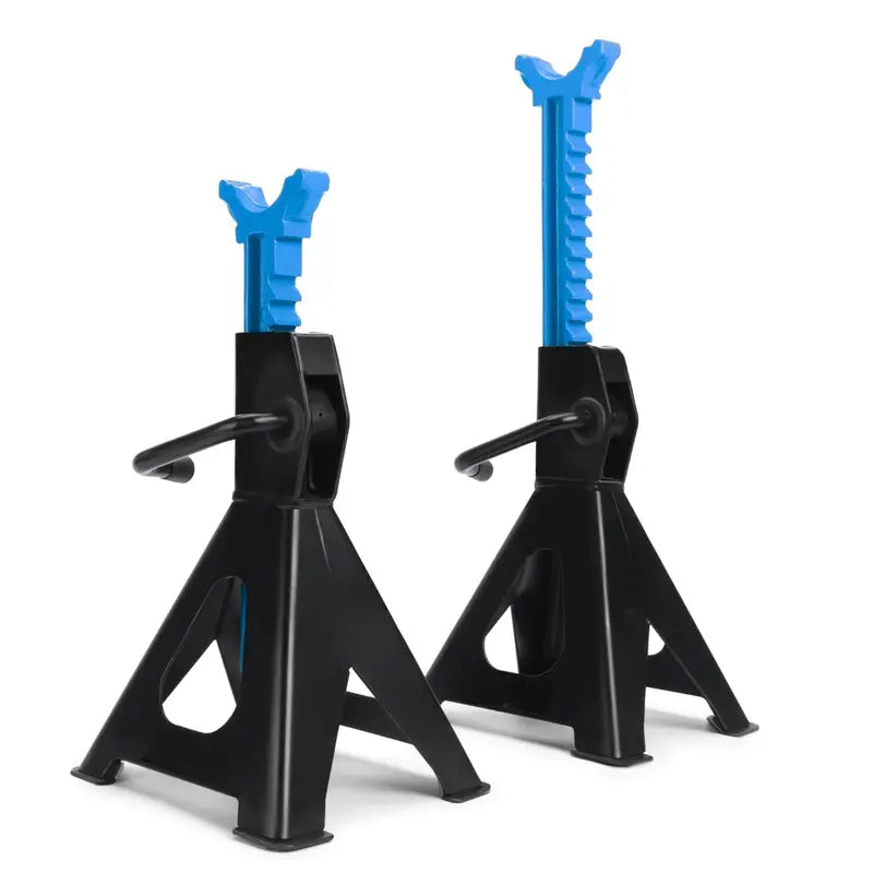 Heavy-Duty 3-Ton Extra-Height Ratcheting Jack Stands  Adjustable Pair (13.4″ to 21.1″)