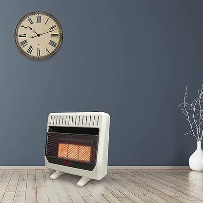 HearthSense IR26T-BB Ventless Dual Fuel Infrared Space Heater with Thermostat Control