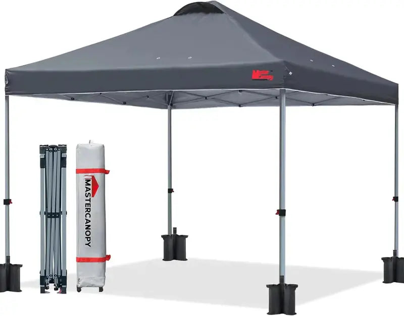 10×10 Black Pop-Up Canopy Tent  Durable Instant Shelter with Roller Bag for Transport