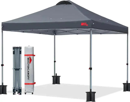 10×10 Black Pop-Up Canopy Tent  Durable Instant Shelter with Roller Bag for Transport