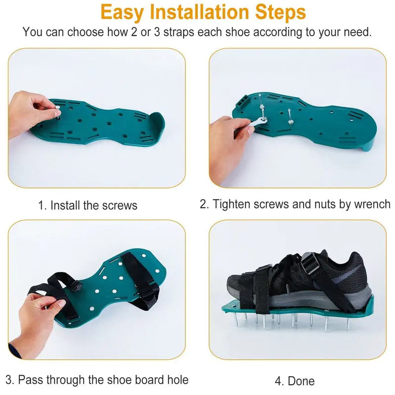 2023 Spike Aerator Shoes for Lawn Care  Adjustable Strap Grass Aerating Footwear