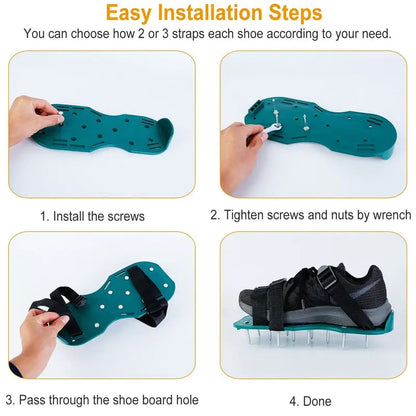 2023 Spike Aerator Shoes for Lawn Care  Adjustable Strap Grass Aerating Footwear