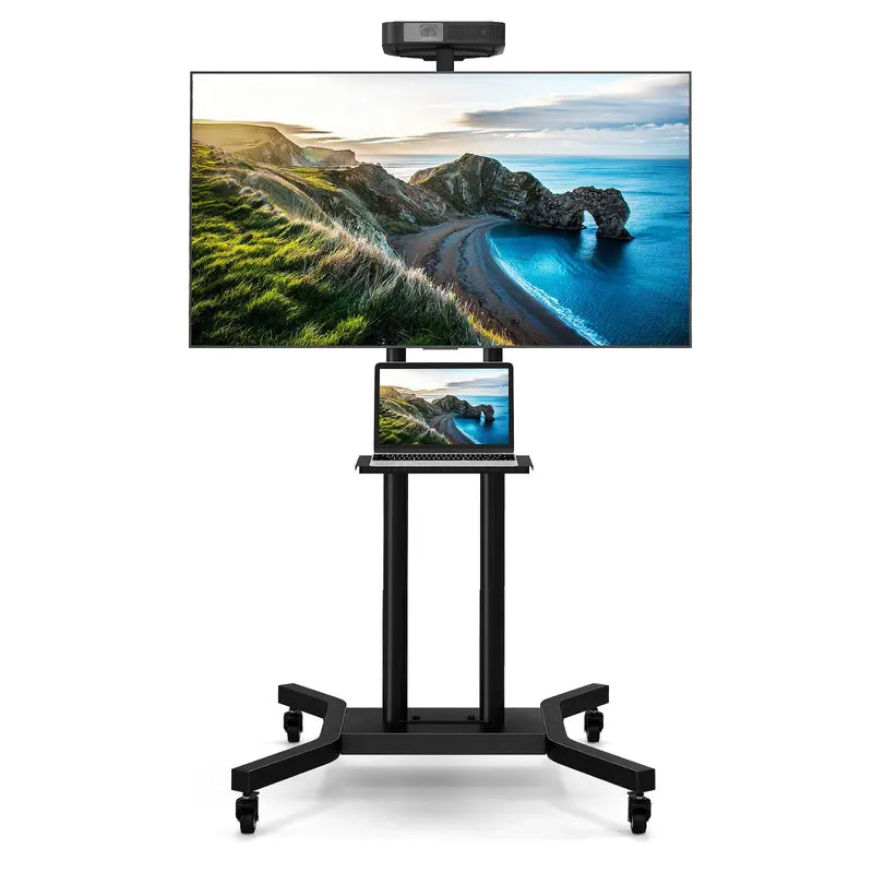 Rolling TV Cart  Lightweight Mobile Stand for 32″70″ Flat or Curved Screens (Up to 110 lbs), VESA 600×400 mm Support