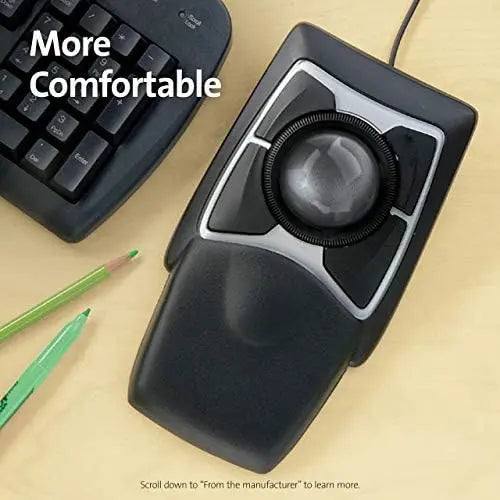 Kensington Expert Trackball Mouse K64325, Black Silver, 5.25x5x2.5 Inches