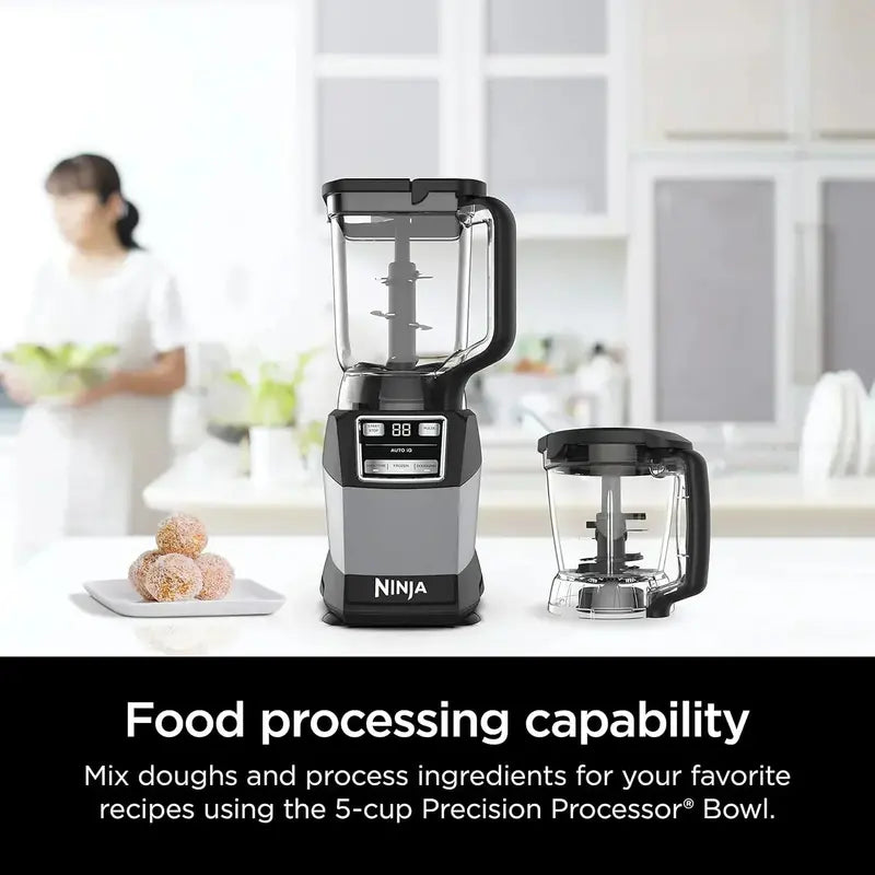 Ninja Compact Smart Blender System: Smoothie, Dough & Frozen Drink Maker with Auto-IQ Technology
