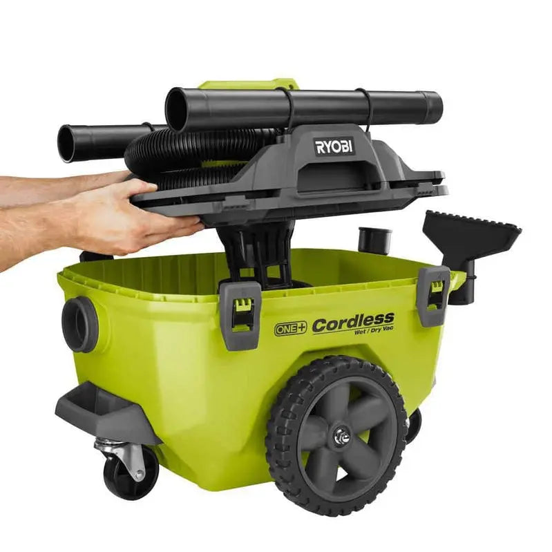 RYOBI ONE+ 18V Cordless 6-Gallon Wet/Dry Vacuum Kit  Includes 4.0 Ah Battery, Charger & Accessories (P770KN)