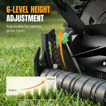 WORKPROX 16-Inch Manual Push Reel Lawn Mower with Adjustable Height and Integrated Grass Catcher