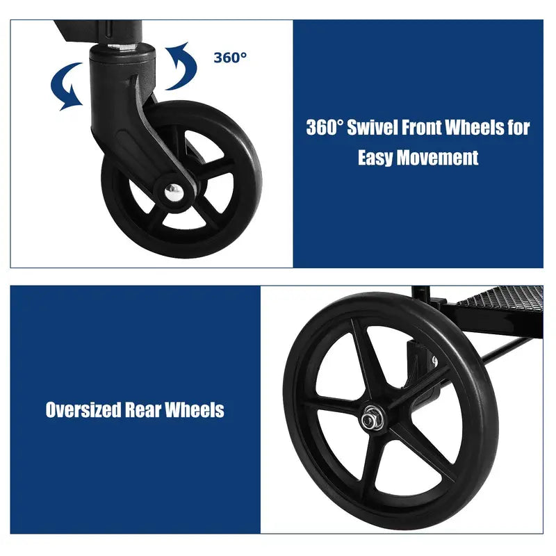 Heavy-Duty Folding Grocery Cart with Dual Baskets, 330-LB Capacity, and 360° Swivel Wheels