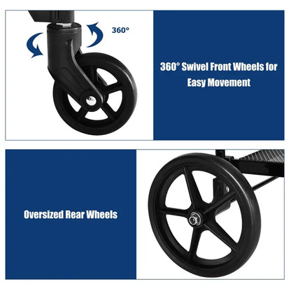 Heavy-Duty Folding Grocery Cart with Dual Baskets, 330-LB Capacity, and 360° Swivel Wheels