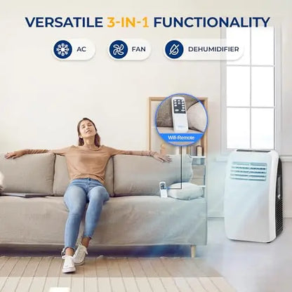 SereneLife 3-in-1 Portable AC Unit  Air Conditioner, Dehumidifier, and Fan for Medium Rooms