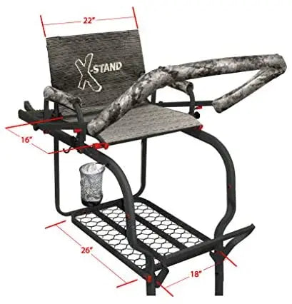 X-Stand The Duke 20′ Single-Person Ladder Tree Stand, 300 lbs Capacity, Steel Construction