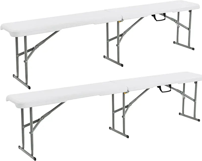 6-Foot Plastic Folding Bench with 550-Pound Load Rating