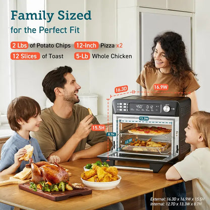 COSORI Smart 12-in-1 Air Fryer Toaster Oven  26-Quart Silver-Stainless Countertop Oven with 75 Recipes and Accessories