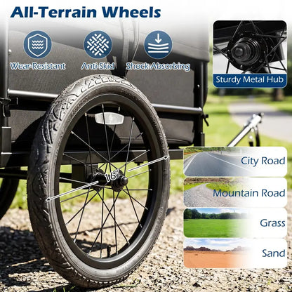 70.5″ x 28″ x 26″ Heavy-Duty Bike Cargo Trailer for Bicycles
