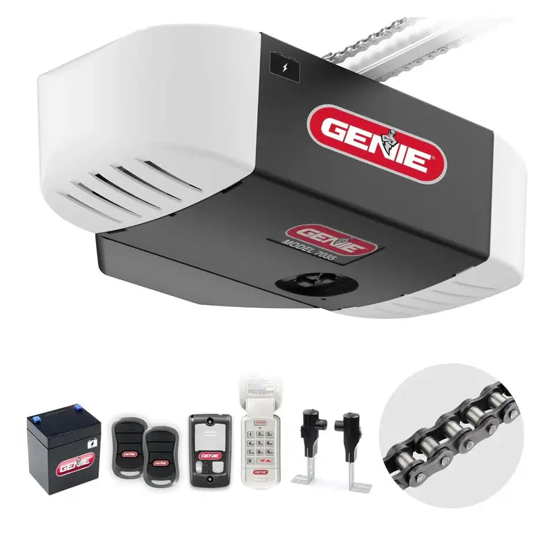 Heavy-Duty Chain-Drive Garage Door Opener  3/4 HP with Battery Backup, 750 lb Capacity