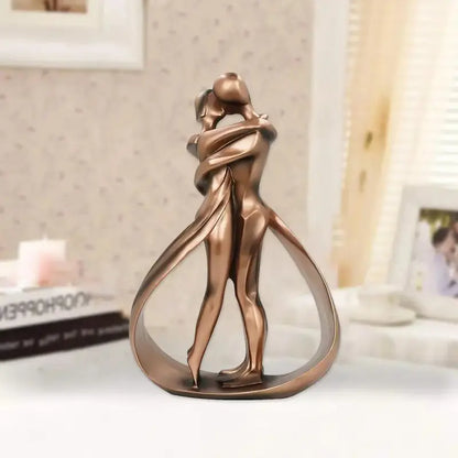 Elegant Embracing Couple Sculpture for Home Decor Accent