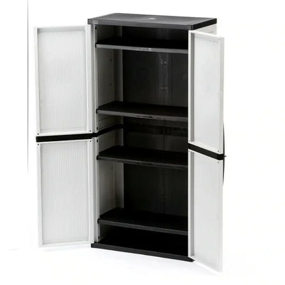HDX Freestanding Gray Garage Cabinet  35″W × 71″H × 18″D, Lockable Doors & Adjustable Shelves