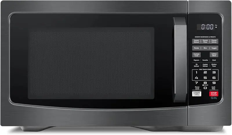 8-in-1 Countertop Air Fryer Microwave Combo  Convection, Broil, Odor Removal, 1.0 Cu. Ft., Black Stainless Steel