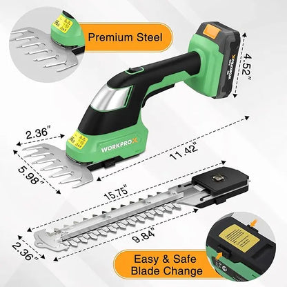 WORKPROX 20V 2-in-1 Cordless Grass Shear & Shrub Trimmer  Compact, Lightweight Landscape Tool
