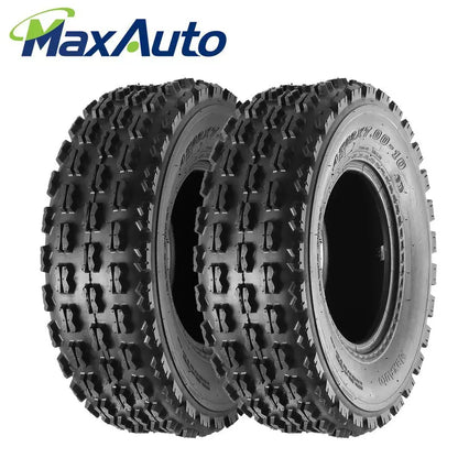 Set of 2 Maxauto 22¡Á7-10 22-7-10 Front ATV Tires Quad Sport ATV UTV Tires 22x7x10 4-Ply Mud Sand Snow and Rock Tires Tubeless Knobby Sport Tires