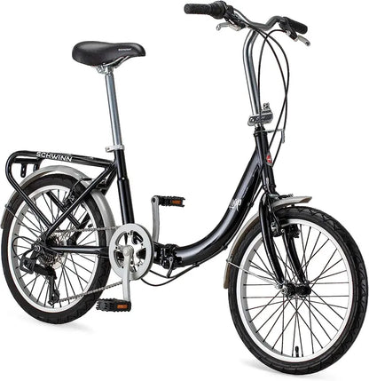 Schwinn Loop Adult Folding Bike for Men and Women, 20-inch Wheels, 7-Speed Drivetrain
