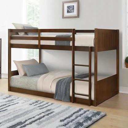 Delphia Twin-over-Twin Bunk Bed  Space-Saving Low-Profile Frame with Safety Rails and Sturdy Construction