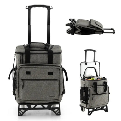 Collapsible 50-Can Rolling Cooler  3-in-1 Insulated Soft Bag with Removable Wheels
